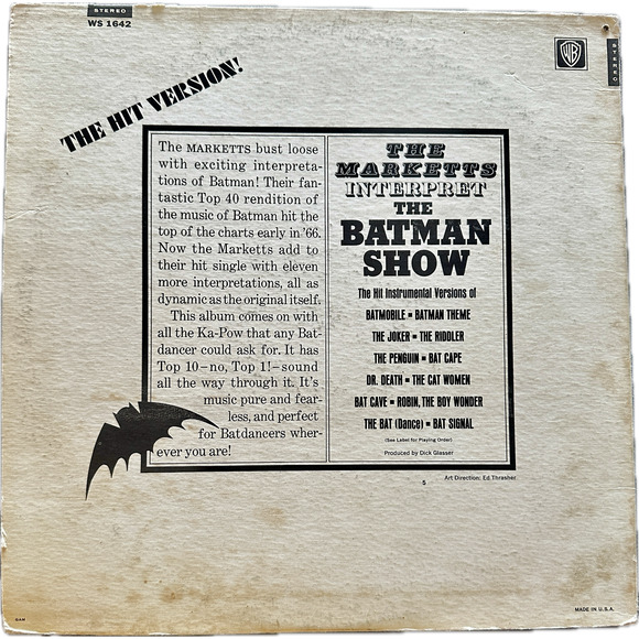 BATMAN THEME by MARKETTS Vinyl LP Vintage 33 RPM - Picture 4 of 4